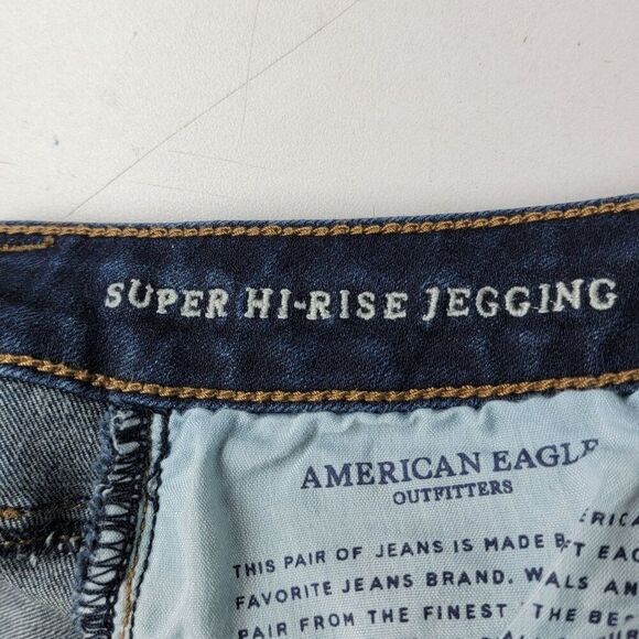 AEO Women's Super Hi rise Jegging Jeans Size 31 Med Wash Blue Denim 31x28 - Picture 4 of 10